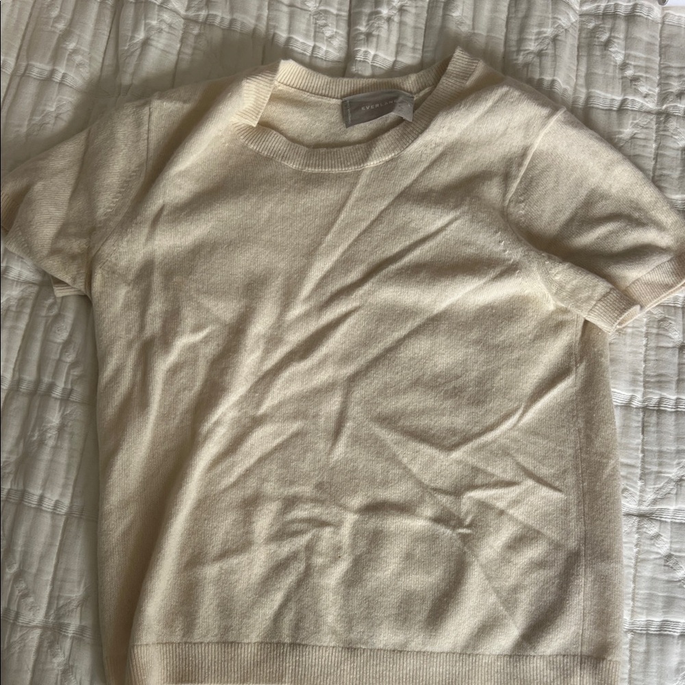 Everlane Cream Cashmere short sleeve